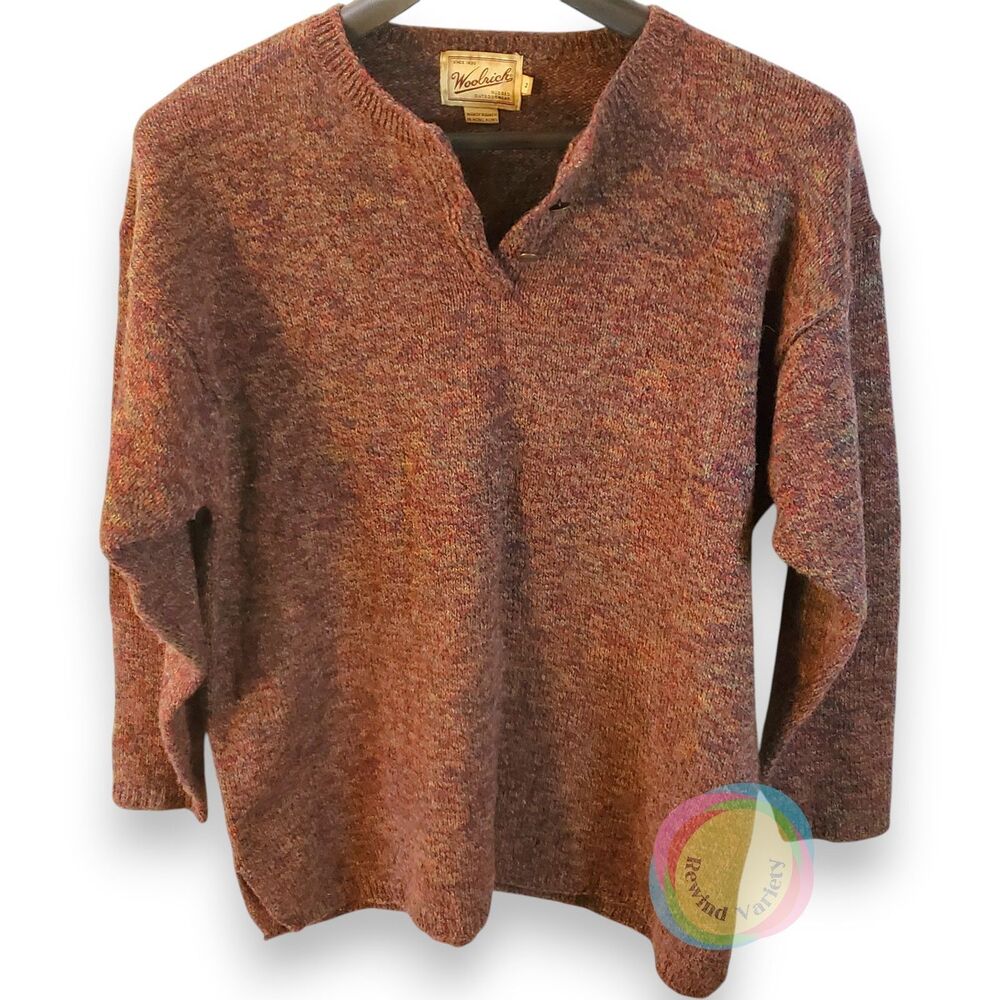 Vintage Woolrich Men's Medium Handframed Wool Sweater Claret Medium
